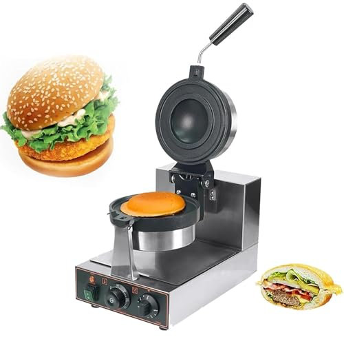Macchina Per Hamburger, Pressa Elettrica Per Burger Testa Singola/doppia, Con Rotazione A 180° Piastra Per Gelato UFO In Acciaio Inox, Riscaldamento Rapido In 5 Minuti Per Panini E Waffle A Bolle(Sing