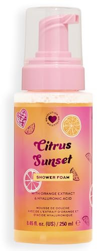 I Heart Revolution Citrus Sunset Shower Foam, Mousse de Douche à l’Acide Hyaluronique, Extraits d’Orange & Citron, Vegan & Cruelty-Free, 250ml