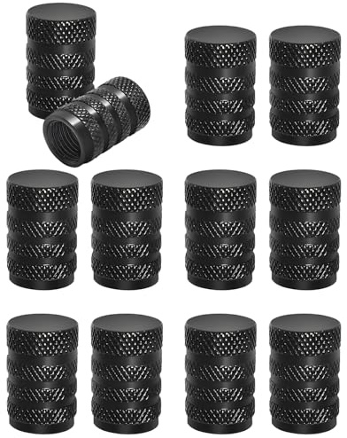 12 PCS Dust Caps for Car Tyres, Tyre Valve Caps Black for Cars & Bikes | Universal Car Dust Caps, Easy Tightening, Secure Fit, Protects Valves, for Cars, Bikes, SUV, Motorbikes, Ergonomic Grip