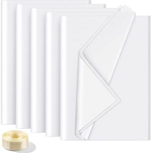 Acsatont 30 Feuilles Papier de Soie pour Emballage, Papier de Soie Blanc 50 x 70 cm, Papiers Blanc pour Bouquets de Fleurs, Papiers d'emballage pour Cadeaux, Artisanat