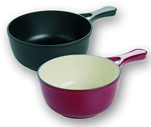 Visiodirect Poêlon 2,3 L en Fonte émaillée Noir