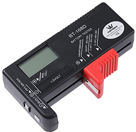 TOPWAY Digital Battery Tester, Portable Digital Battery Measuring Diagnostic Checker Analyzer for AA, AAA, C, D, PP3, 9V, 1.5V, Button Cell Batteries (Model: BT-168D)