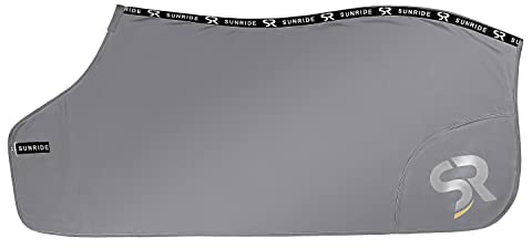 Sunride Abschwitzdecke für Pferde (Boston) aus Softshell mit Fleece - schnelltrocknend, reflektierend und schmutzabweisend (145 cm, grau)