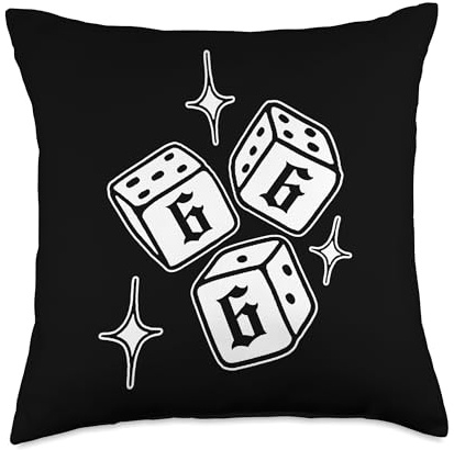 666 Angel Number Dice Stars Manifestation Throw Pillow