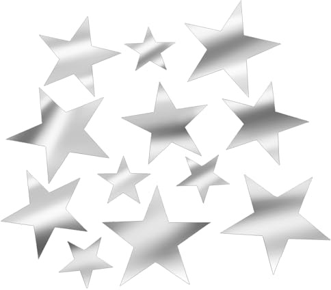 Calcomanías de pared con espejo de estrellas, 40 unidades, calcomanías adhesivas extraíbles para decoración de habitación, calcomanías plateadas para espejo de pared para el hogar, dormitorio