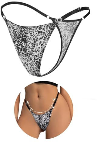 comeondear Stringtrosa dam sexig erotisk tanga chic het stor storlek bikini baddräkt stretchtrosor damunderkläder underkläder låg midja underkläder, Färg: grå, L