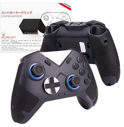 Hotlinegames, nastro per controller compatibile con FLYDIGI Vader 4 PRO/Vader 3 Pro, antiscivolo, assorbe il sudore, facile da applicare, impugnature + pulsanti + grilletti (nero)