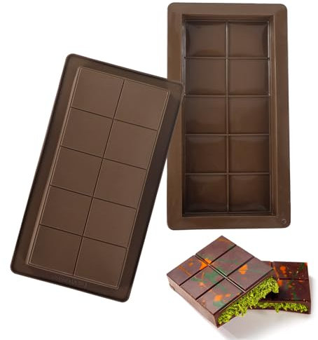 2 pezzi Stampo Per Tavoletta Di Cioccolato Profondo, Tampi Per Cioccolato In Silicone, Stampo Per Cioccolato, Stampi Per Barrette Di Cioccolato Ripiene, Stampo in silicone per cioccolatini profondi