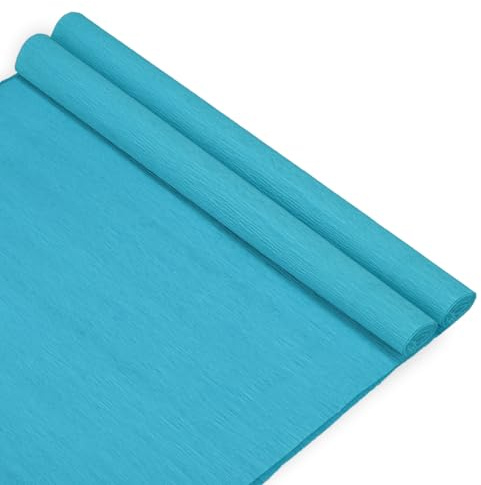 M METERXITY 2-pack crepe-pappersrullar, 2,5 m x 50,8 cm (LxB) mjukt pappersströmmark, dekorativt hantverksströmmer, breda crepe-pappersark för gör-det-själv/omslagspapper hantverk/dekoration