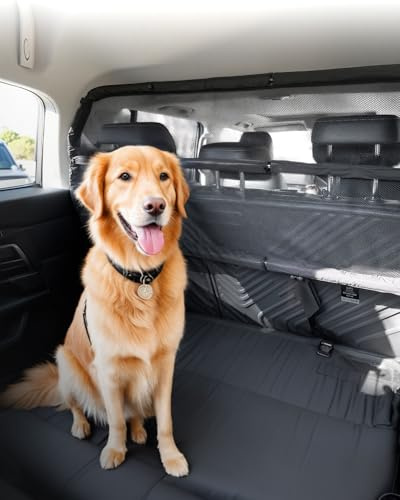 VEVOR Barrière de Séparation de Voiture pour Animal Universelle 117 cm de Large, Filet Pare-Chien pour Siège Arrière Zone de Chargement, pour Animaux de Compagnie, Petits SUV, Camions et Véhicules