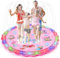 IEEILULU Splash Pad, 170CM Sprinkler Wasser Spielmatte mit LED Leuchten, Wasserspielzeug Kinder Outdoor Spielzeug, Sprinkler Play Matte für Sommer Garten (Rosa)