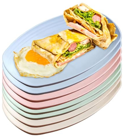 Sporgo Set di 8 piatti profondi, 29,5 cm, piatti piani unbreakable in plastica, riutilizzabili, infrangibili, piatti da campeggio, piatti per bambini, senza BPA, lavabili in lavastoviglie