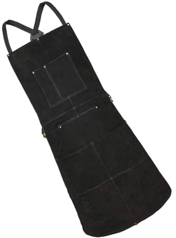 Grembiule da saldatura, resistente, massima protezione dal petto alle ginocchia, con 6 grandi tasche, per fabbri, uso professionale