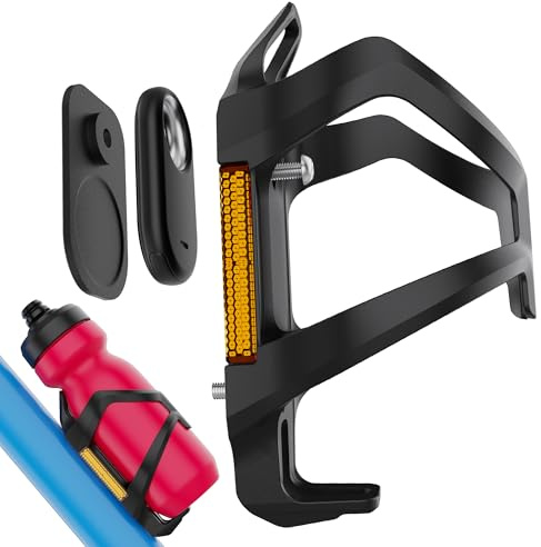 DDJ Smart Tag 2 e AirTag portabottiglie da bicicletta, supporto antifurto con attrezzi, universale portabevande con riflettore, per bici da corsa, mountain bike