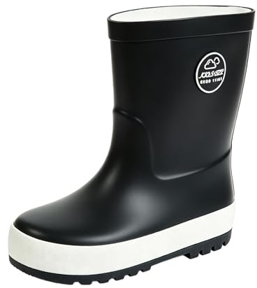 YAAMOO Bottes de Pluie Enfant, Bottines en Caoutchouc Imperméables Légères et Souples pour Filles et Garçons, Idéal pour l'école et le jardin, 23-34