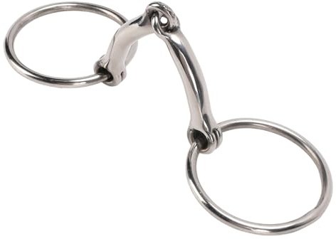 Naroote Filetto per Cavallo in Acciaio Inossidabile, Filetto per Bocca da Masticare a Doppio Anello, con Bordi Arrotondati per Allenamento, Ideale per Il Comfort di Guida Equestre