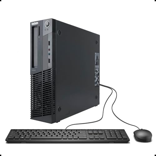 Lenovo ThinkCentre M92p SFF Desktop-PC, Intel Core i5-3470, 8 GB de RAM, Disco Duro de 500 GB, Teclado QWERTY Estadounidense, WiFi, Bluetooth, Windows 11 Pro (reacondicionado)