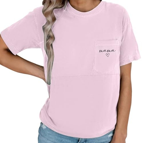 Débardeur Allaitement Femme Manches Courtes et Col Rond Haut Maternité Femme Allaitement Dissimulées Zip Tops Débardeur de Maternité Souples Tops Blouse Vêtements de Grossesse Ete Tee Shirt