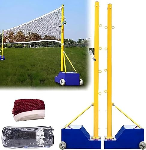 Bärbar Mobil Volleybollstolpe Badminton Nät, Hållare För Badminton Nät Med Stolpar Och Tyngdbas, Med Nät, Justerbar Höjd 5 Till 6,9 Fot, För Användning I Trädgården