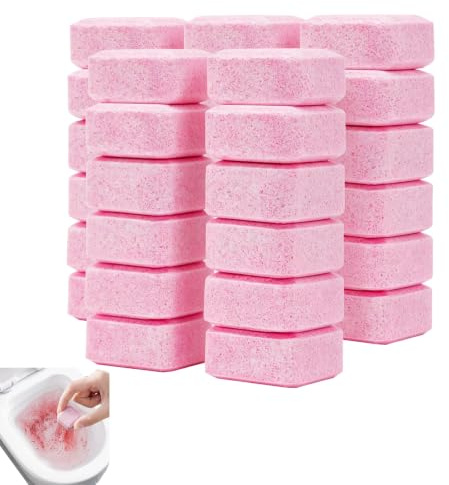 Lot de 30 pastilles WC – Nettoyage des toilettes très efficace contre le calcaire, les dépôts de saleté | Respectueux de l'environnement, biodégradable, emballé sans plastique | Parfum frais de citron
