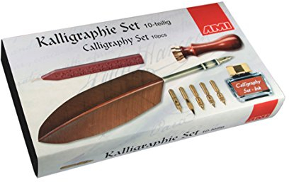 CREATIV DISCOUNT NEU Kalligraphie Set 10tlg. mit Feder und Siegel