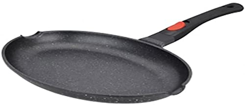 KAMBERG Padella Pesce 35 cm, Manico Rimovibile, Ghisa di Alluminio, Rivestimento Antiaderente di Alta Performance Pietra, Tutti Fornelli y induzione, Senza PFOA