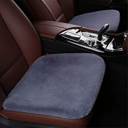 Hava Kolari Auto-Sitzbezüge Universal Autositzkissen Winter Plüsch Autositzschoner Dreiteiliger Anzug Warm halten Einzelsitz Quadratische Auflage (Vordersitze,Blau)