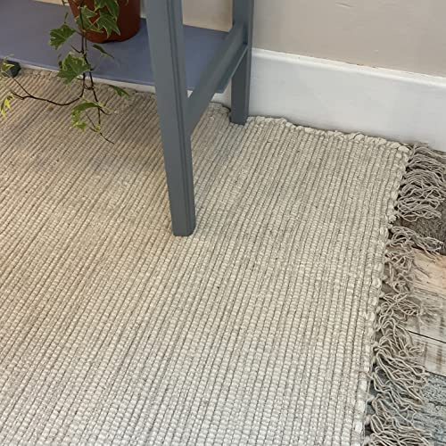 Hush Tapis en coton doux tissé à la main et certifié GoodWeave - Crème - Taille S - 60 cm x 90 cm