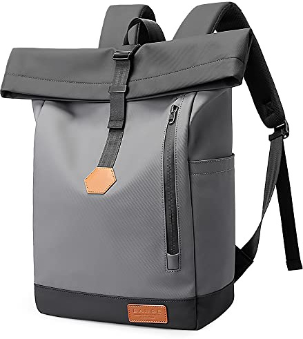 BANGE carry on Backpack roll top Laptop Backpack Waterproof for Men and Women travel Backpack Cabin Size for Airplanes(gray)