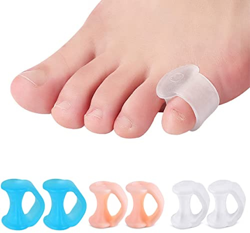 Séparateur orteils,6 Pcs Séparateurs d'orteils Orthese pour Chevauchement Orteil,Marteau orteil Correcteur de Coussinets en gel et lisseur pour Soulager la Pression du Pied,pour Course,Randonnée,Yoga