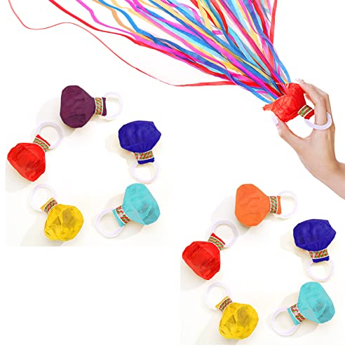 WEIKAXIMU 10 Stück Wurf Luftschlangen Konfetti-Schlangen Wurfbällen Luftschlangen Werfen Konfetti Luftschlangen Geburtstag Hochzeit Weihnachten Party Magie Aufführungen (Zufällige Farb)