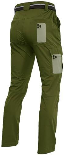 Men's Lightweight Hiking Cargo Work Pants Quick Dry Water Resistant Fishing Travel Climbing Outdoor Stretch Pants Mud 36