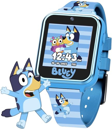 Bluey Kids Smartwatch with Camera, Games, Pedometer and Audio Recorder for Creative Play and Learning, 1.5 Touchscreen, Blue, Fits 5.5-8.0 Wrists, for Boys and Girls Ages 3+