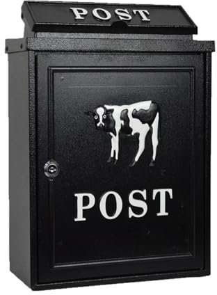 QSCTYG Cassetta Postale Villa Cassetta Postale Inglese Antica Antipioggia Cassetta Postale Esterna Cassetta Postale Creativa Posta in Arrivo(Dairy Cows in Stock)