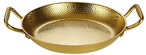 Padella per paella in acciaio inox a doppia orecchie, antiaderente, per casa o ristoranti, pentole di alta qualità per pasti deliziosi