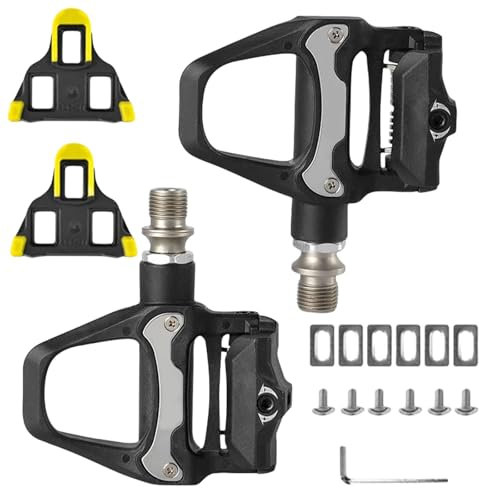 Kocusu Klickpedale Rennrad kompatibel mit Shimano SPD-SL Pedale,Fahrradpedale mit Cleats,Inkl. Rennradpedale 9x10 cm für SPD-SL System,Rennrad,Langstreckenfahrt,Outdoor