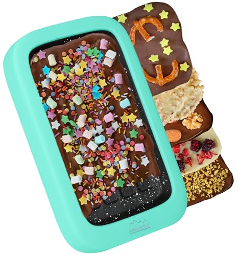 STONELINE Antihaft Beschichtete Schokoladenform Tief 22,5x14 cm mit Kühlung zum Schokolade Selber Machen, BPA frei, Dubai Schokolade Form für DIY Schokolade Geburtstag Geschenk Bruchschokolade, Mint