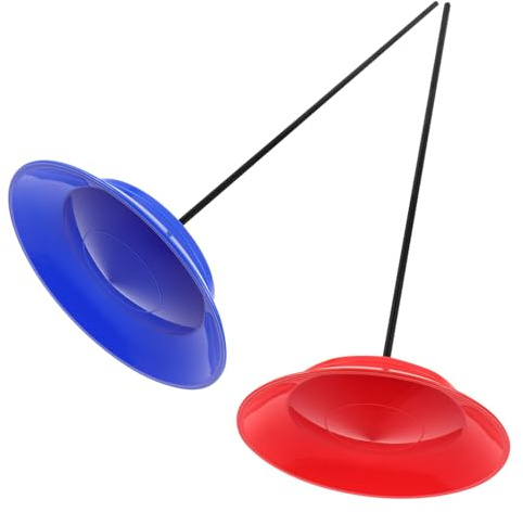 HOOTNEE Set Giocoleria Piatto Rotante e Bastoni da Giocoliere, Giocattolo Abilità Motoria per Bambini e Adulti, Materiale Resistente per Spettacoli e Pratica All’aperto, 2 Pezzi Rosso
