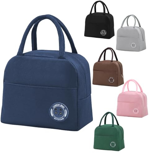 FONHREW 6L Piccola Borsa Termica Porta Pranzo Borsa Frigo Pranzo Ufficio Borsa Pranzo Portatile per Ufficio lavoro Scuola Viaggi Campeggio All'aperto Picnic, Adulti e Bambini (Blu)