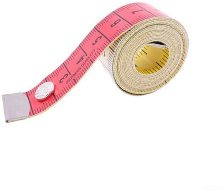 Metro a nastro colorato per cucito e sartoria, 150 cm, morbido righello piatto con bottone, pelle bovina, materiale sintetico, leggero e per metro da sarto
