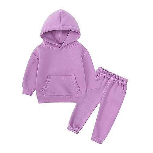 Unisex barn långärmad byxor set tjock tröja skyddsbyxor set flickor 5 6 T kläder