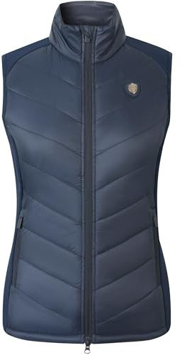 Covalliero - Damen Combiweste FS26 – taillierte Steppweste – Reitweste mit Kragen & 2 Taschen – atmungsaktive & leichte Pufferweste in Dunkelblau (Dark Navy) – Gr. S