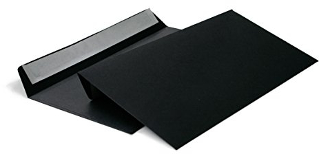 Briefumschläge DIN lang C6/5 114x229 mm schwarz 120 g/m² ohne Fenster haftklebend (Artikel: 214A) (100)