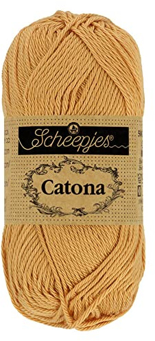 Scheepjes Catona 50g - 179 Topaz, Beige Yarn for Knitting and Crochet