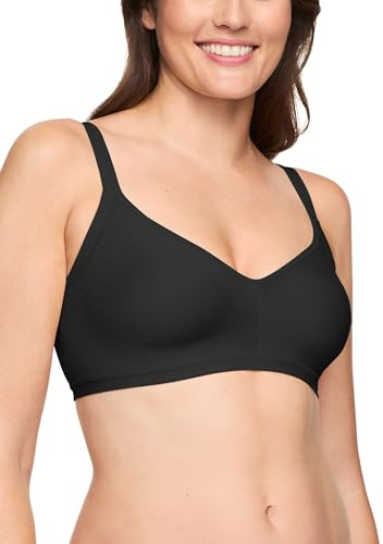 Warners Blissful Benefits Underarm-Smoothing With Seamless Stretch Wireless Lightly Lined Bra, Black, X-Large