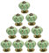 POFET Lot de 10 boutons de porte en céramique vintage en forme de citrouille Vert clair
