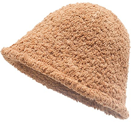 Damer vinterkupol klockhatt ull fiskehattar England varm solid fedora, Sherpa khaki, En Storlek