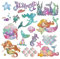 LEADTEAM Meerjungfrau Tattoo Kinder, 10 Blätter Glitzer Tattoo Set Sticker Klebetattoos Kinder Mädchen Hautfreundlich, Meerjungfrauen Party Kindergeburtstag Halloween Geschenk Mitgebsel Deko