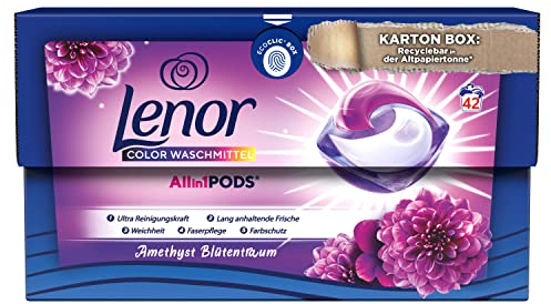 Lenor Waschmittel Allin1 PODS Amethyst Blütentraum für 42 Waschladungen Mit Ultra Reinigungskraft Und Lang Anhaltender Frische