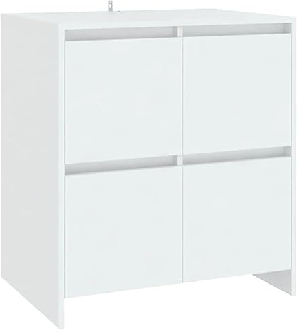 vidaXL Buffet, Armoire avec 4 Portes, Meuble de Rangement, Organisateur de Salle de Séjour Salon Intérieur, Blanc Bois d'Ingénierie